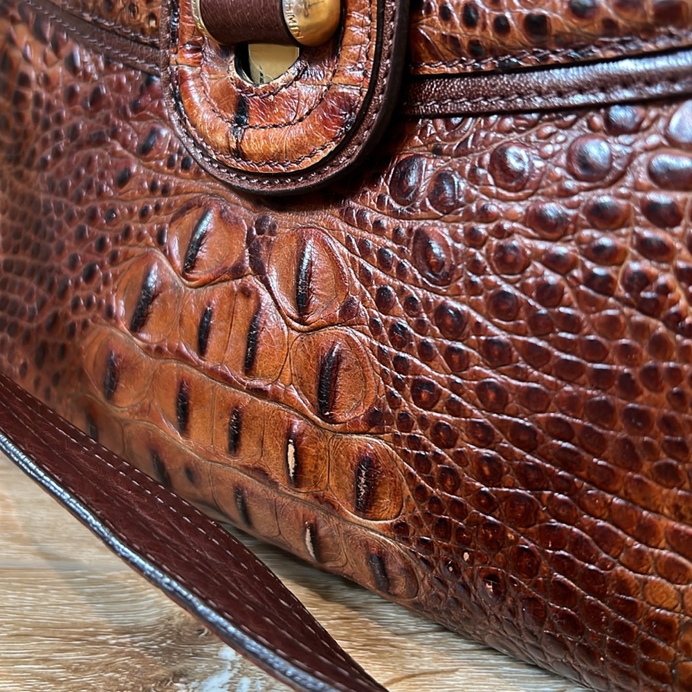 Vintage Brahmin Alligator Crocodile Leather Hobo Shoulder Bag Purse - Picture 5 of 12